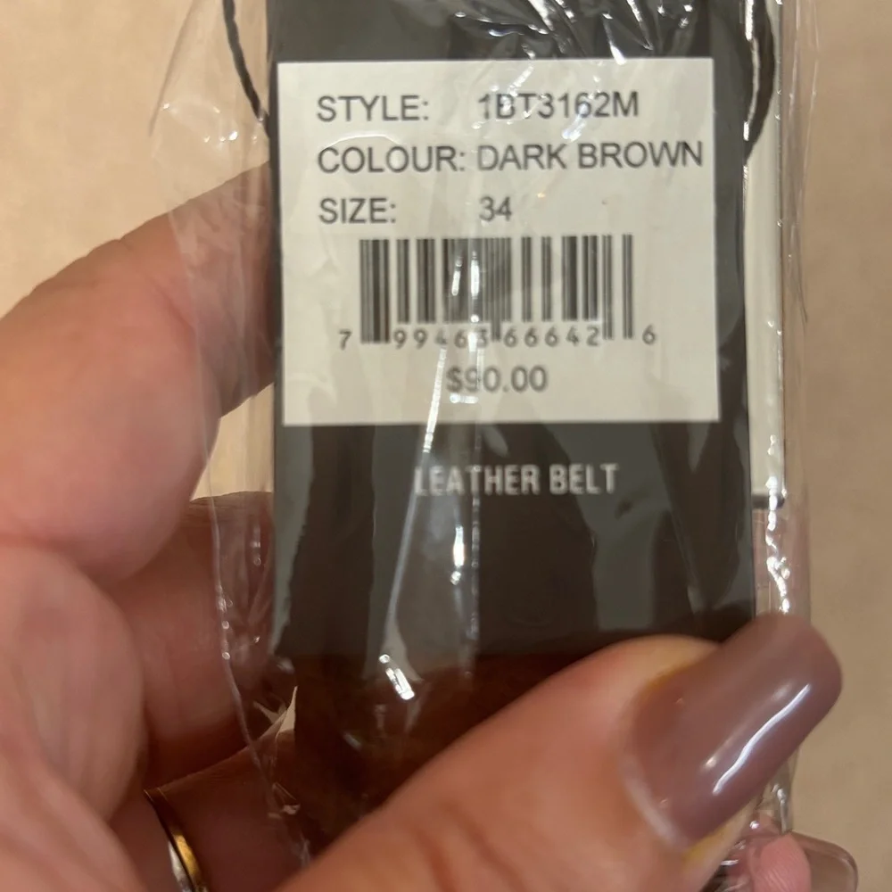 PX Belt mens 34 Dark Brown Leather Belt New With Tags